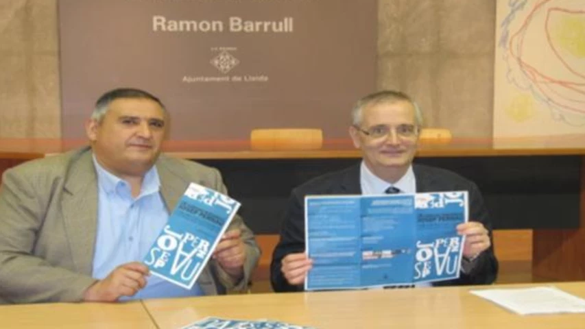 A l'esquerra, Rafa Gimena i al seu costat, Jesús Castillo. Foto: Paeria