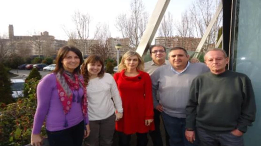 Rafael Gimena, el segon per la dreta, amb la resta de la nova Junta del CPC Lleida.