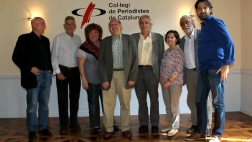 El jurat. D'esquerra a dreta: Tresseras, Mazcuñán, Carreras, Badia, Gifreu, Oliva, Villatoro i Finestres.
