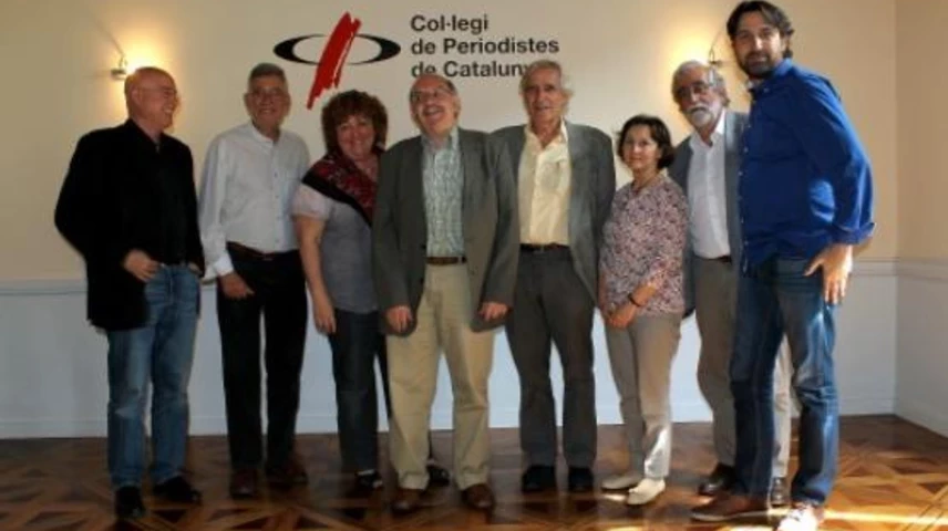 El jurat. D'esquerra a dreta: Tresseras, Mazcuñán, Carreras, Badia, Gifreu, Oliva, Villatoro i Finestres.