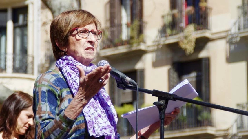 Montserrat Minobis, en un acte en contra de la violència masclista.