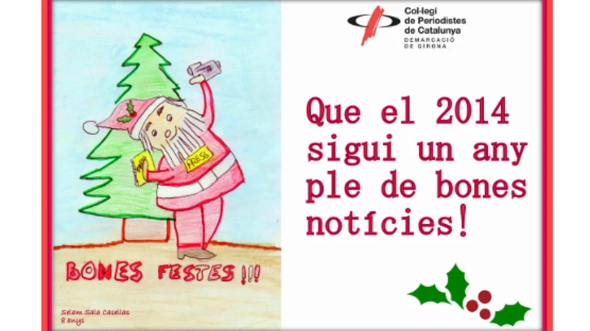 El dibuix que ha fet la Selam inclou elements nadalencs i periodístics.