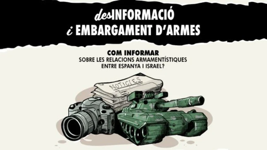 Acte de reflexió sobre com s’informa del comerç d’armes entre Espanya i Israel