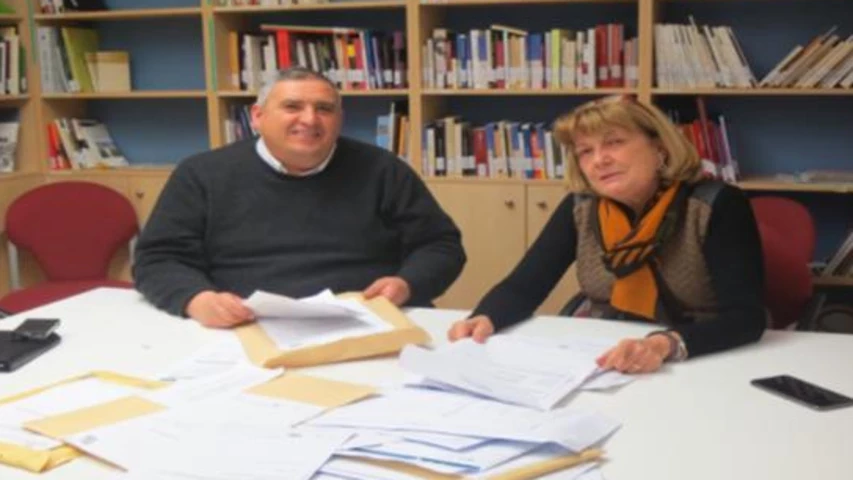 Rafa Gimena i Sara Mestres durant l'obertura dels 25 treballs. Foto: Paeria