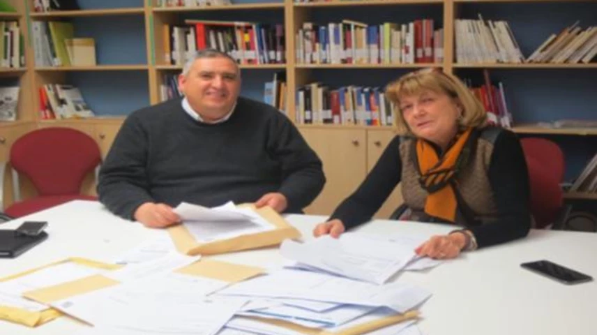 Rafa Gimena i Sara Mestres durant l'obertura dels 25 treballs. Foto: Paeria