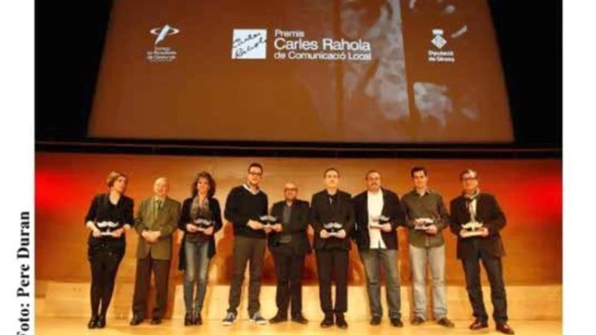 Els guanyadors de la cinquena edició dels Premis Carles Rahola de Comunicació Local. 