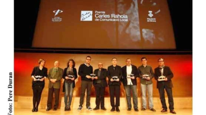 Els guanyadors de la cinquena edició dels Premis Carles Rahola de Comunicació Local. 