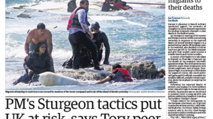 Una de les portades que The Guardian va dedicar al tema dels refugiats.
