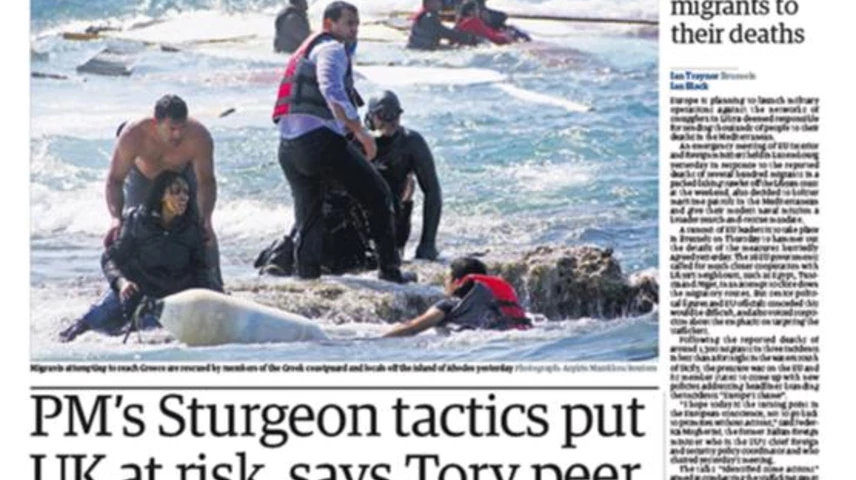 Una de les portades que The Guardian va dedicar al tema dels refugiats.