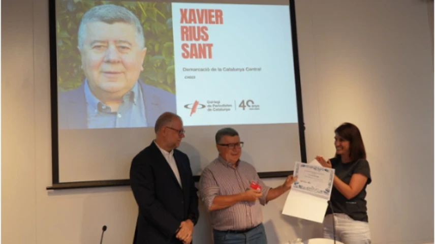 El periodista Xavier Rius Sant, nou col·legiat d'honor del Col·legi de Periodistes de Catalunya.