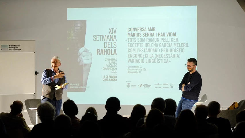 Màrius Serra i Pau Vidal en la XIV Setmana dels Rahola.