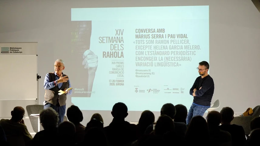 Màrius Serra i Pau Vidal en la XIV Setmana dels Rahola.