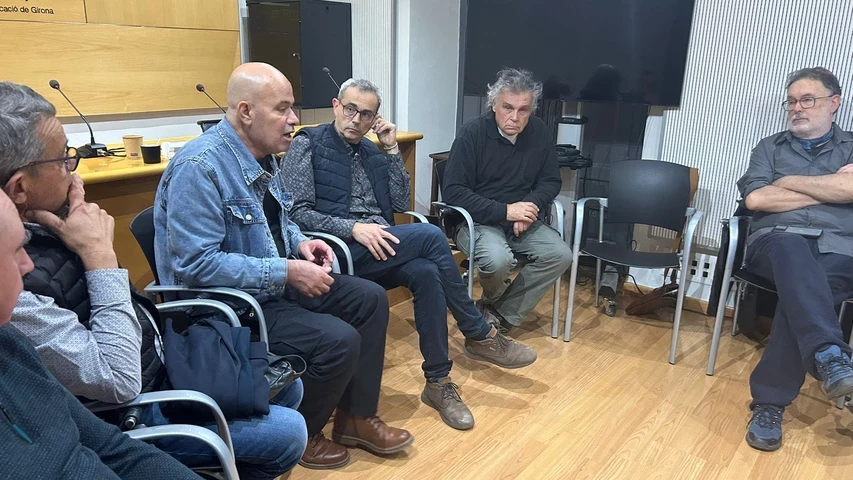 Kayed Hammad, durant la trobada amb periodistes gironins.