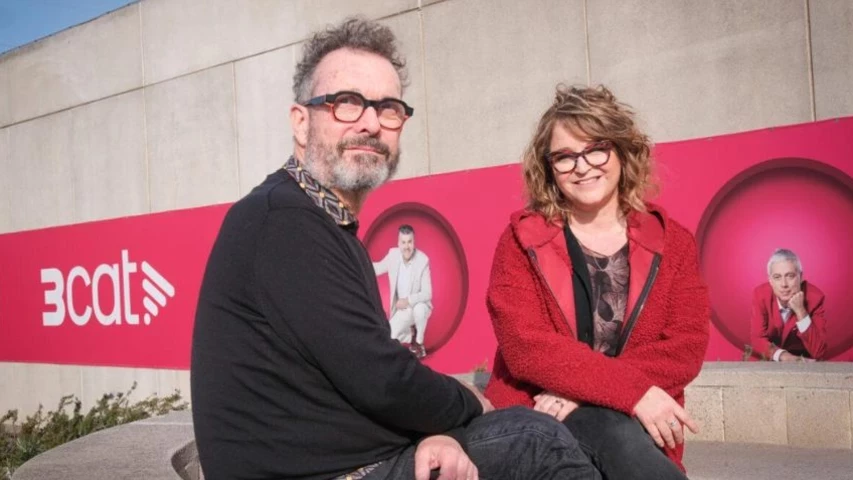 Els directors del documental, Joan Torrents i Mireia Prats.