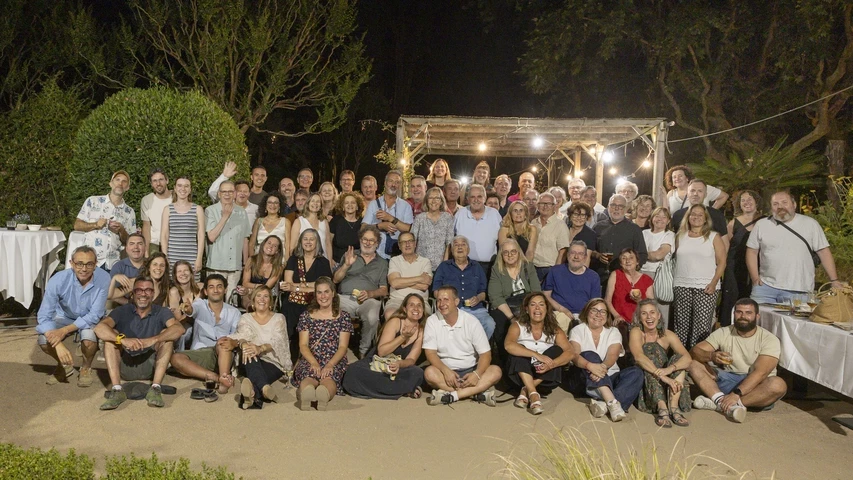 Foto de família del XVI Sopar de Periodistes de Girona. 