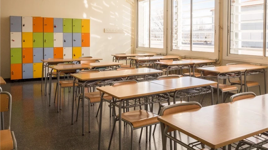 Una aula de l'IES Jaume Callís, de Vic.