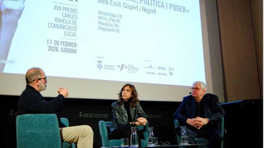 Un moment de la conversa "Periodisme, política i poder"