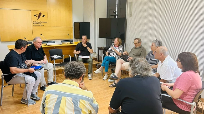 Un moment de la trobada entre Bolancell i col·legiats gironins. 
