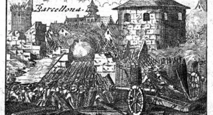 Un gravat del setge austriacista de 1705 quan Barcelona estava sota control dels borbònics