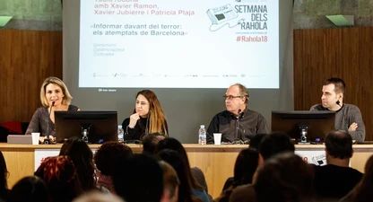 Buesa, Plaja, Jubierre i Ramon, durant la taula rodona.