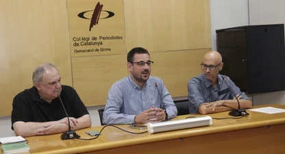 Jordi Grau, Lluc Salellas i Martí Ayats, durant la presentació.