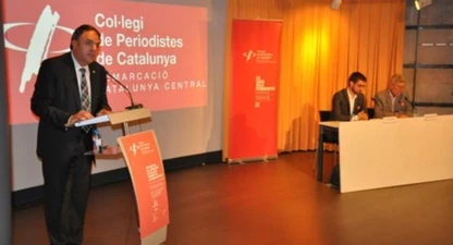 L'alcalde de Manresa durant l'acte inaugural de la seu de Manresa