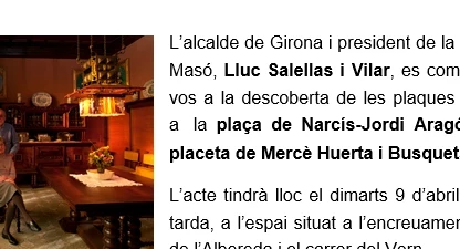 Narcís-Jordi Aragó i Mercè Huerta tindran dues places a Girona. 