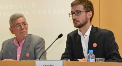 El periodista Carles Prats i el president de la Demarcació, Gonzal Mazcuñán