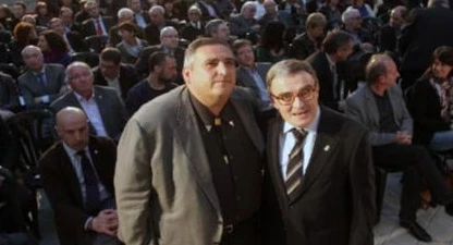 Rafa Gimena i Àngel Ros poc abans de començar la Conferència. Foto: Hermínia Sirvent. 