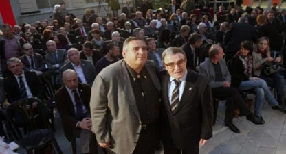 Rafa Gimena i Àngel Ros poc abans de començar la Conferència. Foto: Hermínia Sirvent. 