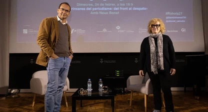 David Jiménez i Neus Bonet, just abans de començar la conversa
