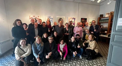 Els assistents a la I Trobada de Nadal de periodistes de Girona. 