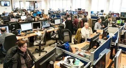 A la foto, la redacció de Televisió de Catalunya (Foto: Vicente Pruna)