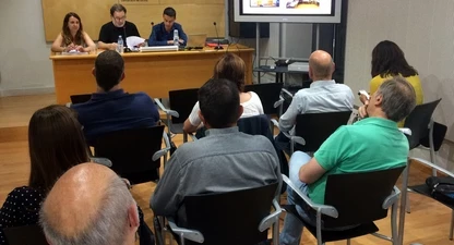 Un moment de l'assemblea informativa de Girona.