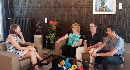 Marta Madrenas, Neus Bonet, Joan Ventura i Xevi Masachs, a l'Ajuntament de Girona.