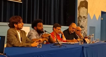 Els participants a la taula rodona sobre Periodisme i Exili