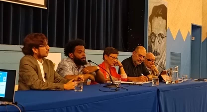 Els participants a la taula rodona sobre Periodisme i Exili