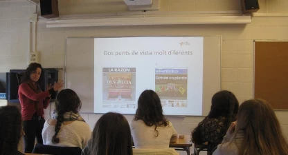 Xerrada feta a l'Institut de Vidreres a la campanya de 2015