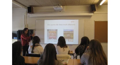 Xerrada feta a l'Institut de Vidreres a la campanya de 2015
