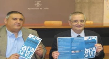 A l'esquerra, Rafa Gimena i al seu costat, Jesús Castillo. Foto: Paeria