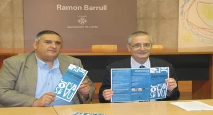 A l'esquerra, Rafa Gimena i al seu costat, Jesús Castillo. Foto: Paeria