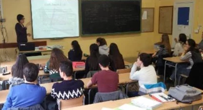 La xerrada a l'institut Ribera del Sió d'Agramunt. 