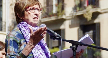Montserrat Minobis, en un acte en contra de la violència masclista.