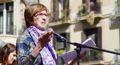 Montserrat Minobis, en un acte en contra de la violència masclista.