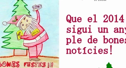 El dibuix que ha fet la Selam inclou elements nadalencs i periodístics.