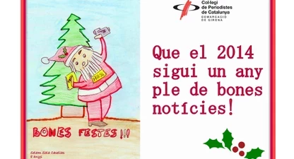 El dibuix que ha fet la Selam inclou elements nadalencs i periodístics.