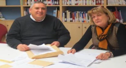 Rafa Gimena i Sara Mestres durant l'obertura dels 25 treballs. Foto: Paeria