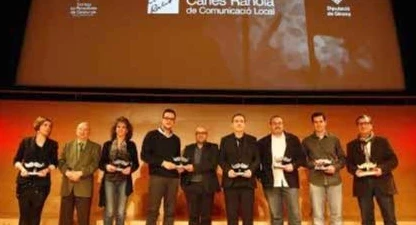 Els guanyadors de la cinquena edició dels Premis Carles Rahola de Comunicació Local. 