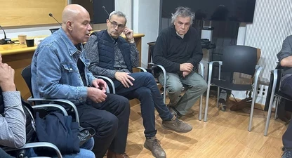 Kayed Hammad, durant la trobada amb periodistes gironins.