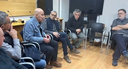 Kayed Hammad, durant la trobada amb periodistes gironins.